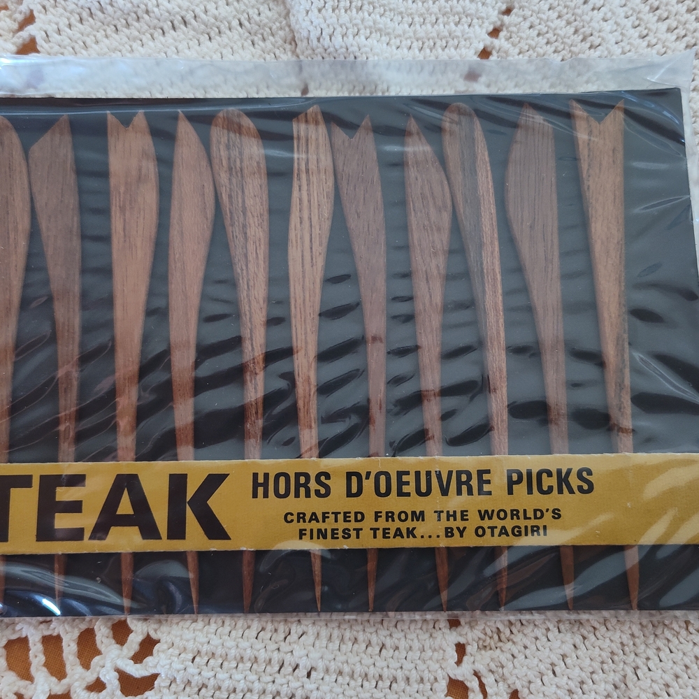 60 Otagiri Teak Hors D'Oeuvre Picks - Five New Sets of 12